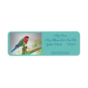 Rosella Parrot Watercolor Returetiketters Returadress Etikett