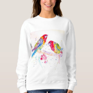 Rosella röd papegoja Papegojor Akvarellmålning T Shirt