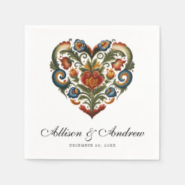 Rosemaling Heart | Norsk folkart Pappersservett