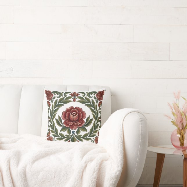 Rosemaling Kudd Kudde (Soffa)