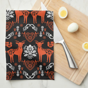 Rosemaling Norsk Folk Art Kökshandduk