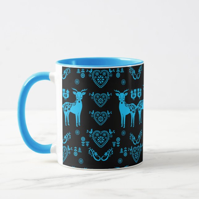 Rosemaling Norsk Folk Art Mugg (Vänster)