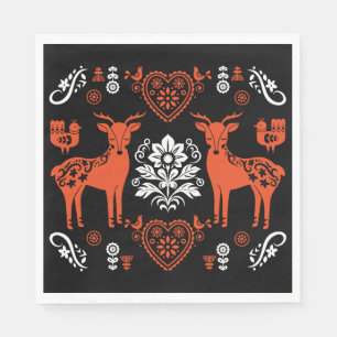 Rosemaling Norsk Folk Art Pappersservett