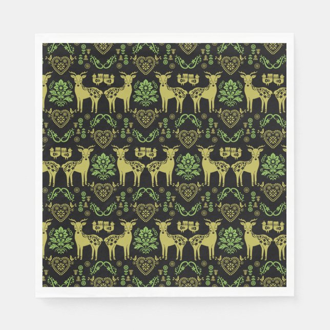 Rosemaling Norsk Folk Art Pappersservett (Framsidan)