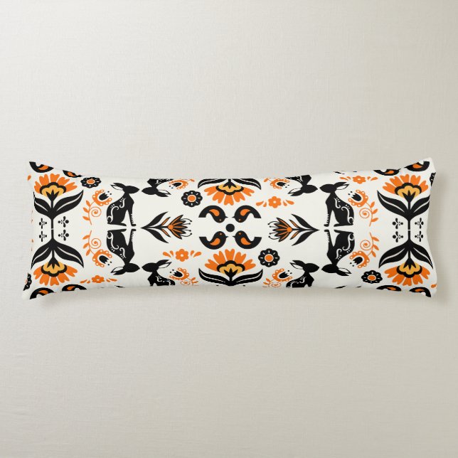 Rosemaling Norsk Folkkunst Kroppskudde (Framsidan)