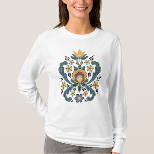 Rosemaling Red and Guld T-shirt