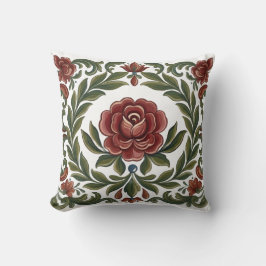 rosemaling Throw Pillow Kudde