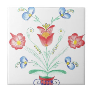 Rosemaling vid Neeter Kakelplatta