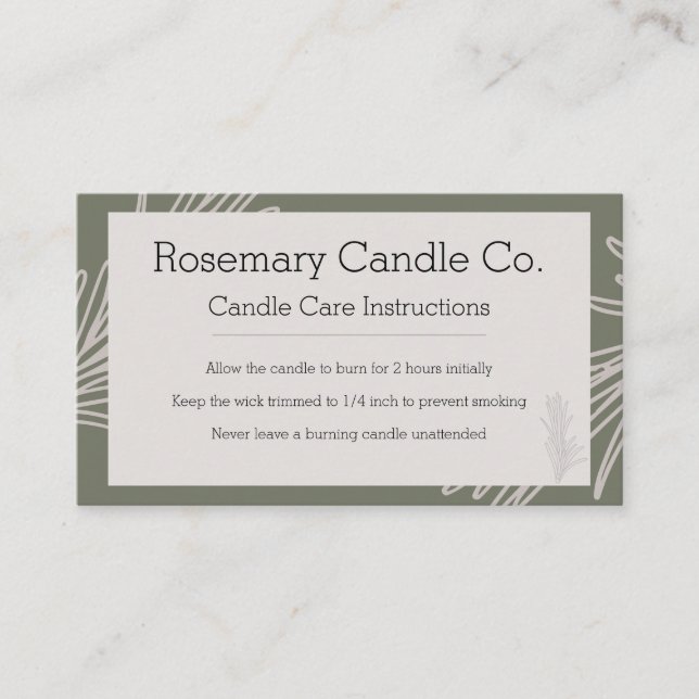 Rosemary Apothecary Natural Stil Visitkort (Framsida)