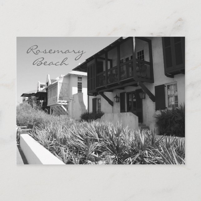 Rosemary Beach Black & White-vykort Vykort (Framsida)
