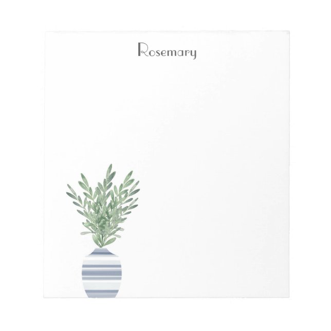 Rosemary & Blue Stripe Vas Anteckningsblock (Framsida)