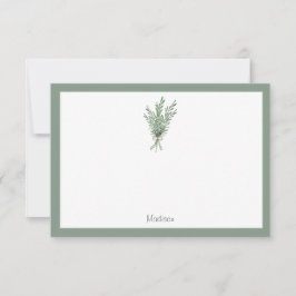 Rosemary Bouquet med Jute Bow Anteckningskort