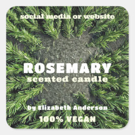 Rosemary Candle Square Sticker Fyrkantigt Klistermärke
