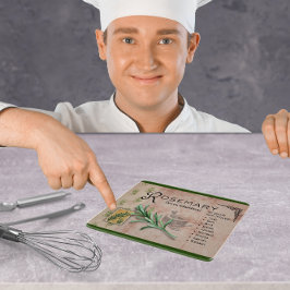 Rosemary Herb Botanical Info Small Cshing Board