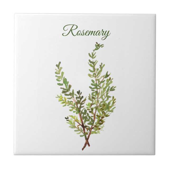 Rosemary Herb Greenery Kitchen Culinary Grönt chic Kakelplatta (Framsidan)