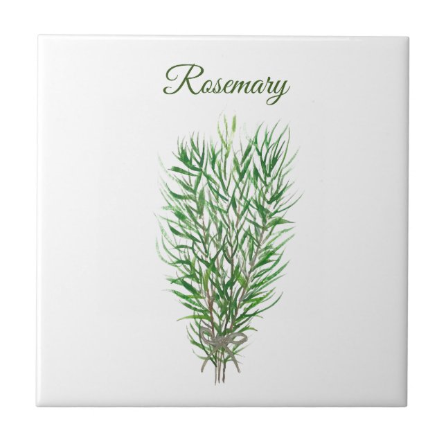 Rosemary Herb Greenery Kitchen Culinary Grönt chic Kakelplatta (Framsidan)