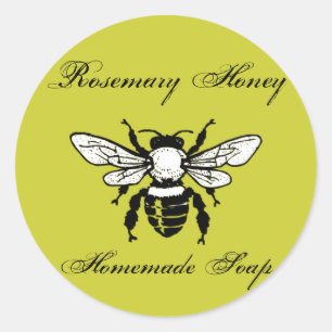 Rosemary honey Soap-etiketter Runt Klistermärke
