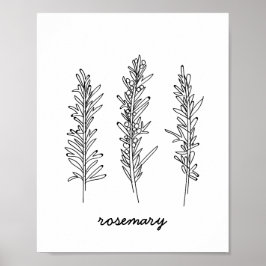 Rosemary Illustration Skriv ut Poster