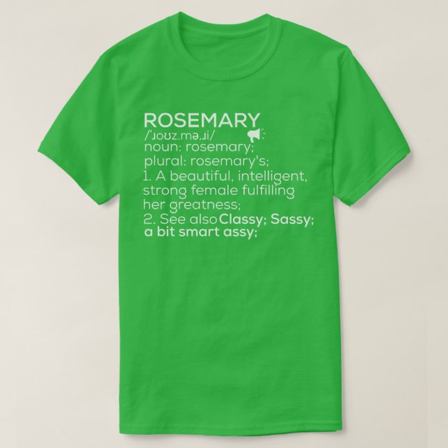Rosemary Namn Rosemary Definition Rosemary Female T Shirt (Design framsida)
