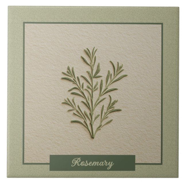 Rosemary Ört Kök Dekor Falsk Relief Kakelplatta (Framsidan)