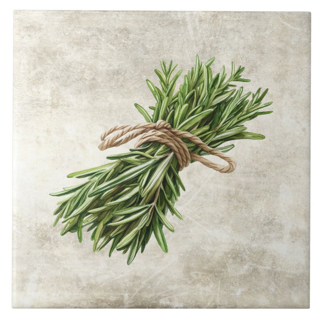 Rosemary Rustic Herbs Spices Faux Kakelplatta (Framsidan)