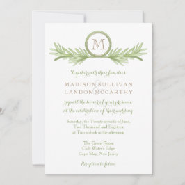 Rosemary Sprigs Herbal Bröllop Inbjudningar