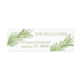 Rosemary Sprigs Herbal Bröllop Returadress Etikett