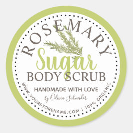 Rosemary Sugar SCrub Anpassningsbar Runt Klistermärke
