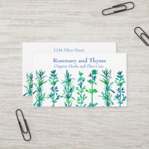 Rosemary Thyme Bee Watercolor Örters Visitkort