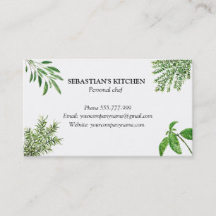 Rosemary Thyme Sage Örters Culinary Chef Business Visitkort