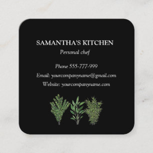 Rosemary Thyme Sage Örters Culinary Chef Pots Fyrkantigt Visitkort