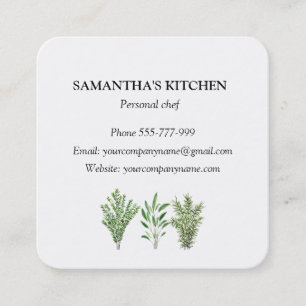 Rosemary Thyme Sage Örters Culinary Chef Pots Fyrkantigt Visitkort
