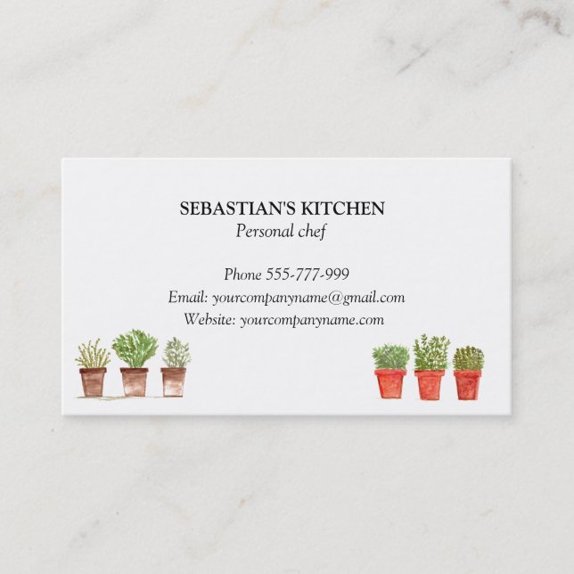 Rosemary Thyme Sage Örters Culinary Chef Pots Visitkort (Framsida)