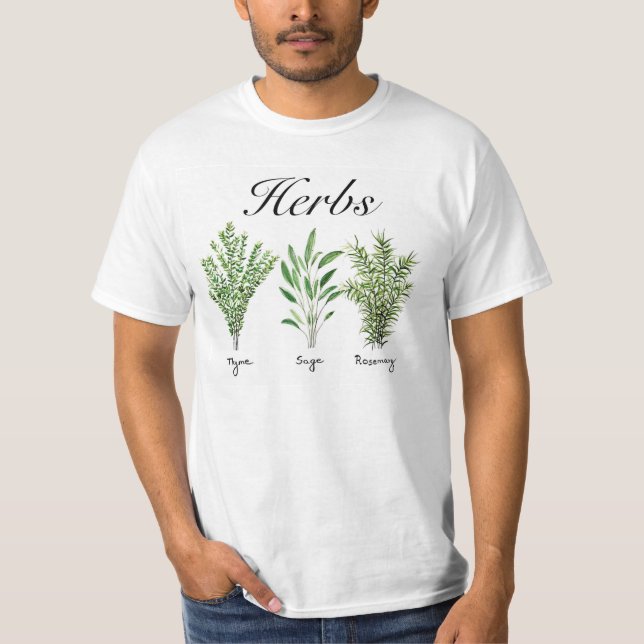 Rosemary Thyme Sage Örters Culinary Kitchen Chef T Shirt (Framsida)