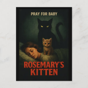 Rosemarys Kittel – Vintage Skräck Katt Parodi Vykort