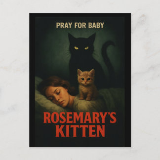 Rosemarys Kittel – Vintage Skräck Katt Parodi Vykort