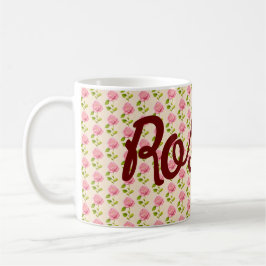 Rosen Muster rosa pink Kaffemugg