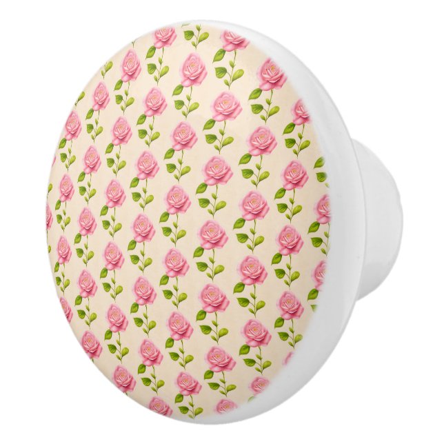 Rosen Muster rosa pink Knopp (Höger)