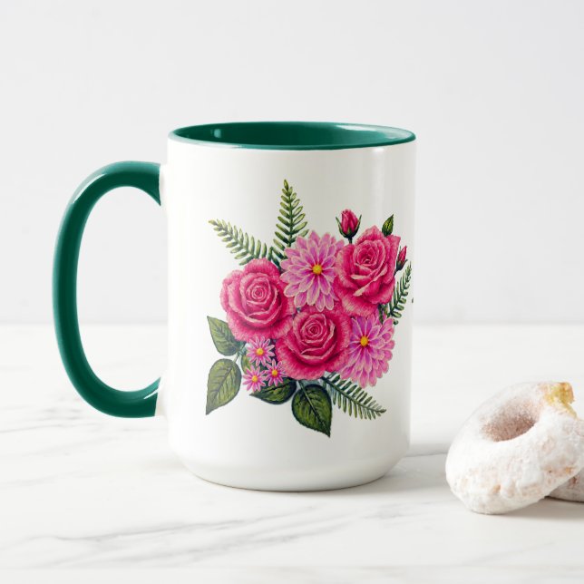 Rosen och Dahlias Stora Mugg (Med munk)