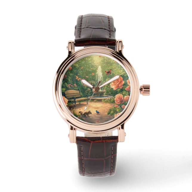 Rosen Rosengarten Armbanduhr für Frauen Armbandsur (Framsida)