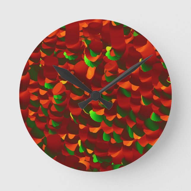  Rosenblätter abstrakt Rund Klocka (Framsida)