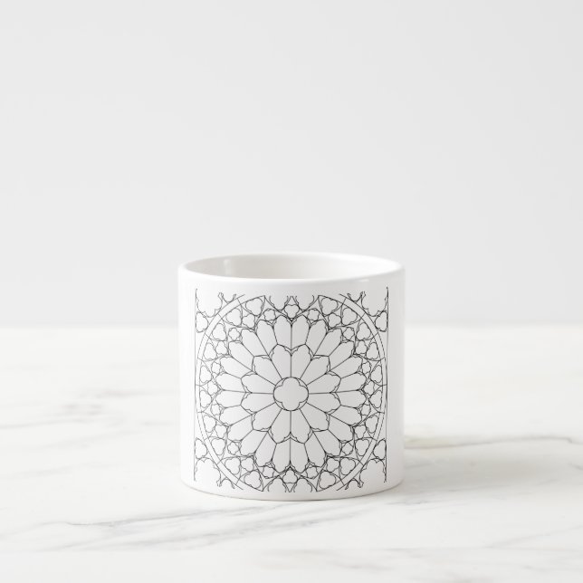 Rosenfärgad glasmålning espressomugg (Framsidan)