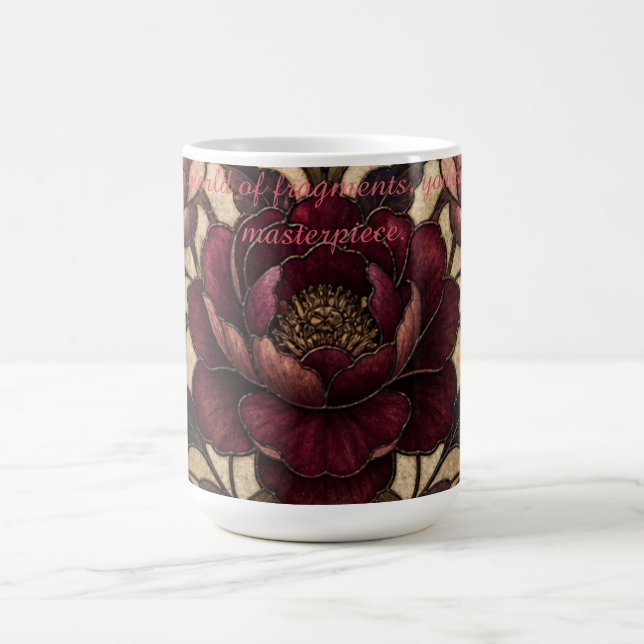 Rosenfärgad glasmålning  kaffemugg (Center)