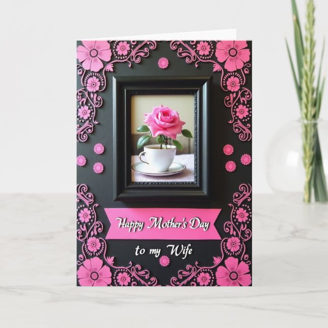 Roseng Teacup Mors Kärlekskort Kort (Framsida)