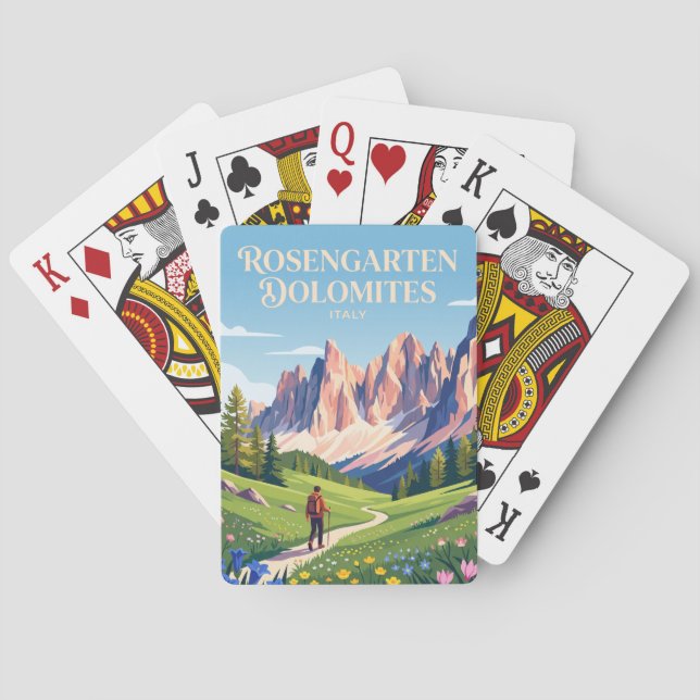 Rosengarten Dolomiterna Italien Casinokort (Baksidan)