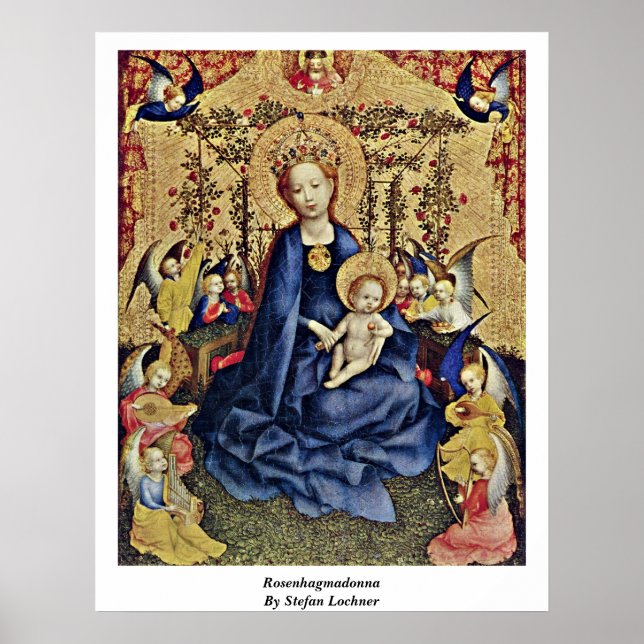 Rosenhagmadonna av Stefan Lochner Poster (Framsidan)
