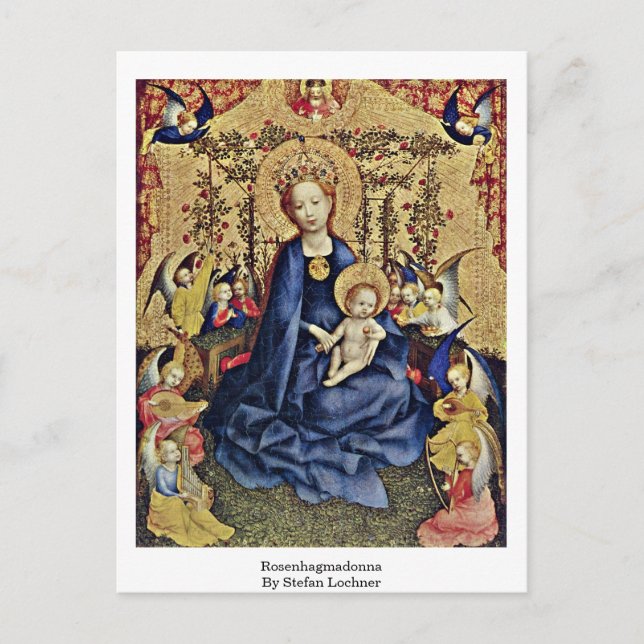 Rosenhagmadonna av Stefan Lochner Vykort (Framsida)