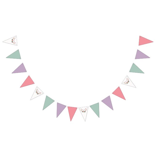 Rosenhorn & Party Girland Födelsedagsdekoration Vimplar (Alla)