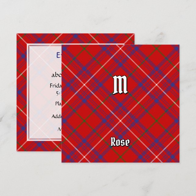 Rosenklanens Tartan Inbjudningar (Fram/baksida)