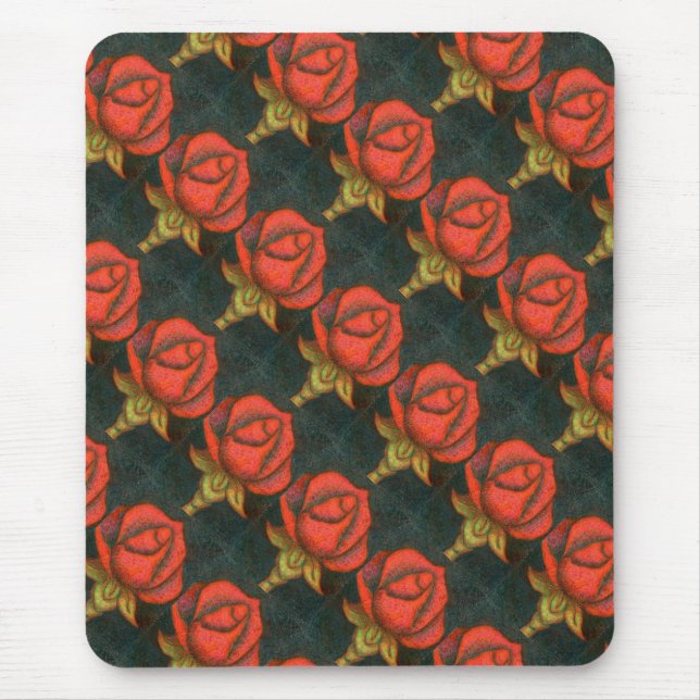 "Rosenknopp" Blommigt Mousepad Musmatta (Framsidan)